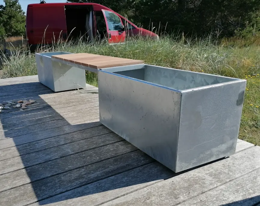 cortenstål højbed - Landsbysmeden - Galv kasser - Cortenstål højbed Galv-kasser