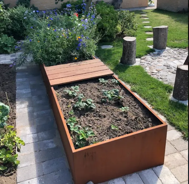 cortenstål højbed - Landsbysmeden - Houge Kas - Cortenstål højbed Houge-Kas